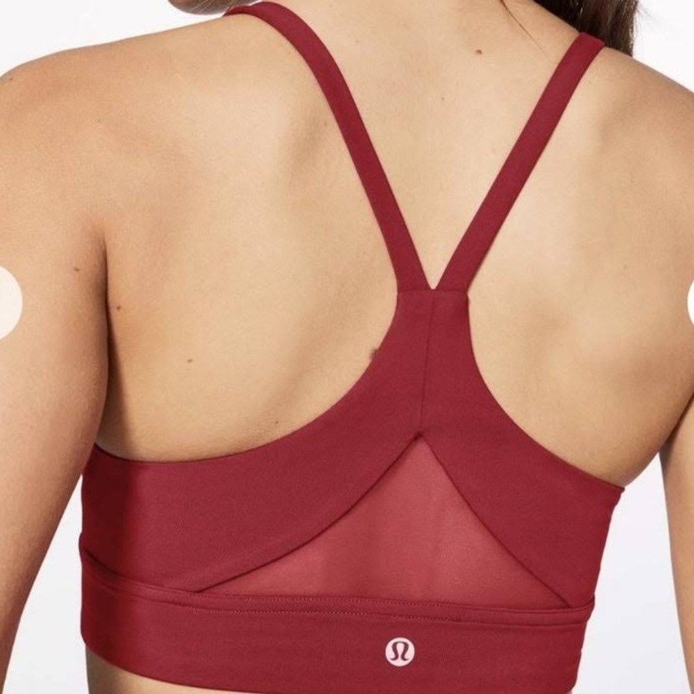 Lululemon Train Times Bra in Maroon, Size 8.